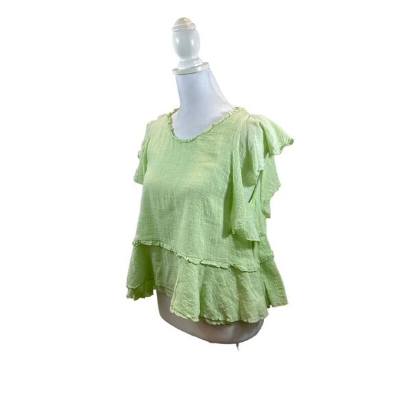 Maeve Anthro Green Cascade Tiered Shell‎ Blouse Size Small - Picture 14 of 14